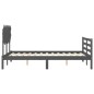 Giroletto con Testiera Grigio 4FT6 Double in Legno Massello