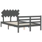 Giroletto con Testiera Grigio 4FT Small Double Legno Massello
