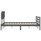 Giroletto con Testiera Grigio 4FT Small Double Legno Massello