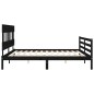 Giroletto con Testiera Nero 6FT Super King in Legno Massello Giroletto con Testiera Nero 6FT Super King in Legno Massello