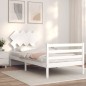 Giroletto con Testiera Bianco 100x200 cm in Legno Massello Giroletto con Testiera Bianco 100x200 cm in Legno Massello
