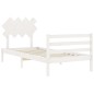 Giroletto con Testiera Bianco 100x200 cm in Legno Massello Giroletto con Testiera Bianco 100x200 cm in Legno Massello