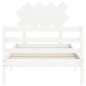 Giroletto con Testiera Bianco 100x200 cm in Legno Massello Giroletto con Testiera Bianco 100x200 cm in Legno Massello