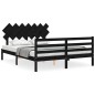 Giroletto con Testiera Nero 5FT King Size in Legno Massello Giroletto con Testiera Nero 5FT King Size in Legno Massello