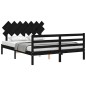 Giroletto con Testiera Nero 5FT King Size in Legno Massello Giroletto con Testiera Nero 5FT King Size in Legno Massello