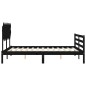 Giroletto con Testiera Nero 5FT King Size in Legno Massello Giroletto con Testiera Nero 5FT King Size in Legno Massello