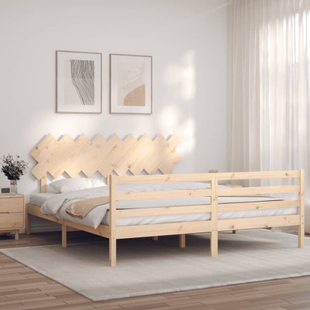 vidaXL Giroletto con Testiera Super King Size in Legno Massello