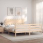 vidaXL Giroletto con Testiera Super King Size in Legno Massello