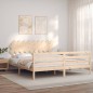 vidaXL Giroletto con Testiera Super King Size in Legno Massello