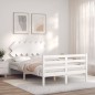 Giroletto con Testiera Bianco 120x200 cm in Legno Massello Giroletto con Testiera Bianco 120x200 cm in Legno Massello