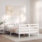 Giroletto con Testiera Bianco 120x200 cm in Legno Massello Giroletto con Testiera Bianco 120x200 cm in Legno Massello