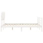 Giroletto con Testiera Bianco 120x200 cm in Legno Massello Giroletto con Testiera Bianco 120x200 cm in Legno Massello