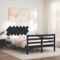 Giroletto con Testiera Nero 120x200 cm in Legno Massello Giroletto con Testiera Nero 120x200 cm in Legno Massello