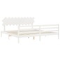 Giroletto con Testiera Bianco 200x200 cm in Legno Massello Giroletto con Testiera Bianco 200x200 cm in Legno Massello