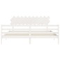 Giroletto con Testiera Bianco 200x200 cm in Legno Massello Giroletto con Testiera Bianco 200x200 cm in Legno Massello