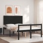 Giroletto con Testiera Nero 4FT Small Double in Legno Massello Giroletto con Testiera Nero 4FT Small Double in Legno Massello