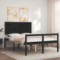 Giroletto con Testiera Nero 4FT Small Double in Legno Massello Giroletto con Testiera Nero 4FT Small Double in Legno Massello