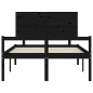 Giroletto con Testiera Nero 4FT Small Double in Legno Massello Giroletto con Testiera Nero 4FT Small Double in Legno Massello