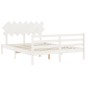 Giroletto con Testiera Bianco 140x200 cm in Legno Massello Giroletto con Testiera Bianco 140x200 cm in Legno Massello