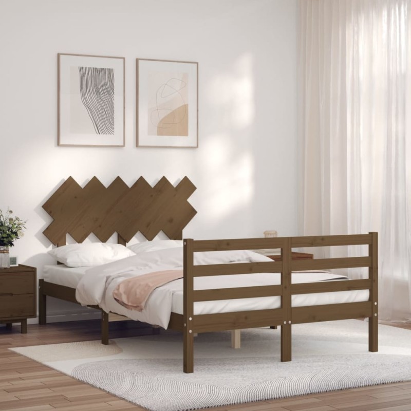 Giroletto con Testiera Miele 120x200 cm in Legno Massello