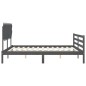 Giroletto con Testiera Grigio 6FT Super King in Legno Massello Giroletto con Testiera Grigio 6FT Super King in Legno Massello
