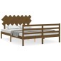 Giroletto con Testiera Miele 5FT King Size in Legno Massello Giroletto con Testiera Miele 5FT King Size in Legno Massello