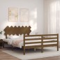Giroletto con Testiera Miele 5FT King Size in Legno Massello Giroletto con Testiera Miele 5FT King Size in Legno Massello