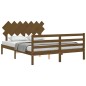 Giroletto con Testiera Miele 5FT King Size in Legno Massello Giroletto con Testiera Miele 5FT King Size in Legno Massello