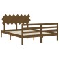 Giroletto con Testiera Miele 5FT King Size in Legno Massello Giroletto con Testiera Miele 5FT King Size in Legno Massello