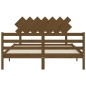 Giroletto con Testiera Miele 5FT King Size in Legno Massello Giroletto con Testiera Miele 5FT King Size in Legno Massello