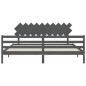 Giroletto con Testiera Grigio 200x200 cm in Legno Massello Giroletto con Testiera Grigio 200x200 cm in Legno Massello