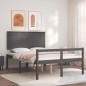 Giroletto con Testiera Grigio 120x200 cm in Legno Massello