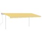 Tenda da Sole Retrattile Manuale con Pali 5x3,5 m Gialla Bianca Tenda da Sole Retrattile Manuale con Pali 5x3,5 m Gialla Bianca