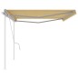 Tenda da Sole Retrattile Manuale con Pali 5x3,5 m Gialla Bianca Tenda da Sole Retrattile Manuale con Pali 5x3,5 m Gialla Bianca