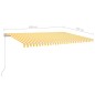Tenda da Sole Retrattile Manuale con Pali 5x3,5 m Gialla Bianca Tenda da Sole Retrattile Manuale con Pali 5x3,5 m Gialla Bianca