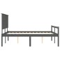 Giroletto con Testiera Grigio 5FT King in Legno Massello Giroletto con Testiera Grigio 5FT King in Legno Massello