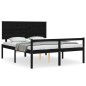Giroletto con Testiera Nero 5FT King in Legno Massello Giroletto con Testiera Nero 5FT King in Legno Massello