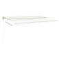 Tenda da Sole Retrattile Manuale con Pali 5x3,5 m Crema Tenda da Sole Retrattile Manuale con Pali 5x3,5 m Crema
