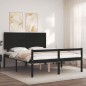 Giroletto con Testiera Nero 5FT King in Legno Massello Giroletto con Testiera Nero 5FT King in Legno Massello