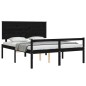 Giroletto con Testiera Nero 5FT King in Legno Massello Giroletto con Testiera Nero 5FT King in Legno Massello