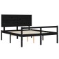 Giroletto con Testiera Nero 5FT King in Legno Massello Giroletto con Testiera Nero 5FT King in Legno Massello