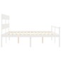 vidaXL Letto per Anziani con Testiera Bianco Super King Legno Massello vidaXL Letto per Anziani con Testiera Bianco Super King Legno Massello