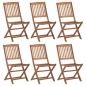 Sedie da Giardino Pieghevoli 6 pz in Legno Massello di Acacia Sedie da Giardino Pieghevoli 6 pz in Legno Massello di Acacia