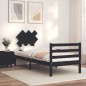 Giroletto con Testiera Nero 2FT6 Small Single in Legno Massello Giroletto con Testiera Nero 2FT6 Small Single in Legno Massello
