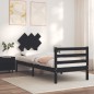 Giroletto con Testiera Nero 2FT6 Small Single in Legno Massello Giroletto con Testiera Nero 2FT6 Small Single in Legno Massello