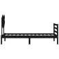 Giroletto con Testiera Nero 2FT6 Small Single in Legno Massello Giroletto con Testiera Nero 2FT6 Small Single in Legno Massello