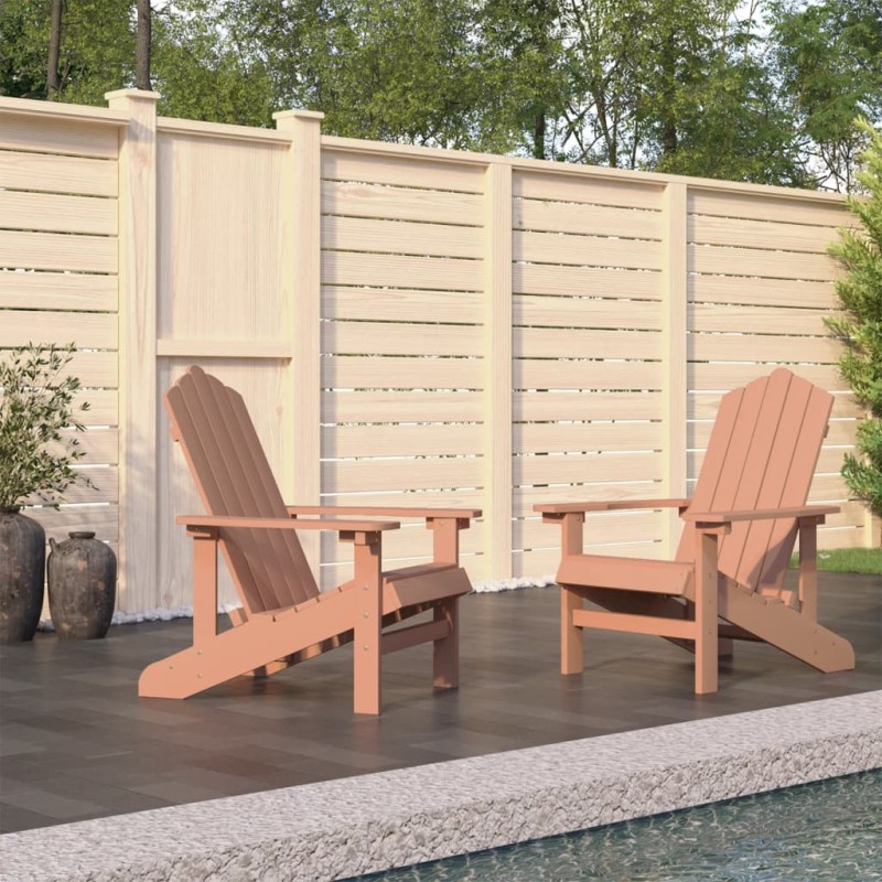 Sedie da Giardino Adirondack 2 pz in HDPE Marrone Sedie da Giardino Adirondack 2 pz in HDPE Marrone