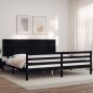 Giroletto con Testiera Nero 6FT Super King in Legno Massello Giroletto con Testiera Nero 6FT Super King in Legno Massello