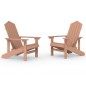 Sedie da Giardino Adirondack 2 pz in HDPE Marrone Sedie da Giardino Adirondack 2 pz in HDPE Marrone