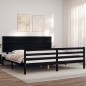 Giroletto con Testiera Nero 6FT Super King in Legno Massello Giroletto con Testiera Nero 6FT Super King in Legno Massello